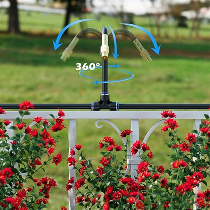 Drip Irrigation System 30 FT with 10 Nozzles, 360° Adjustable Bendable Garden Watering Misting System for Greenhouse, Yard, Lawn, Plant, Garden, 5/16 inch Hose (OD: 8mm)