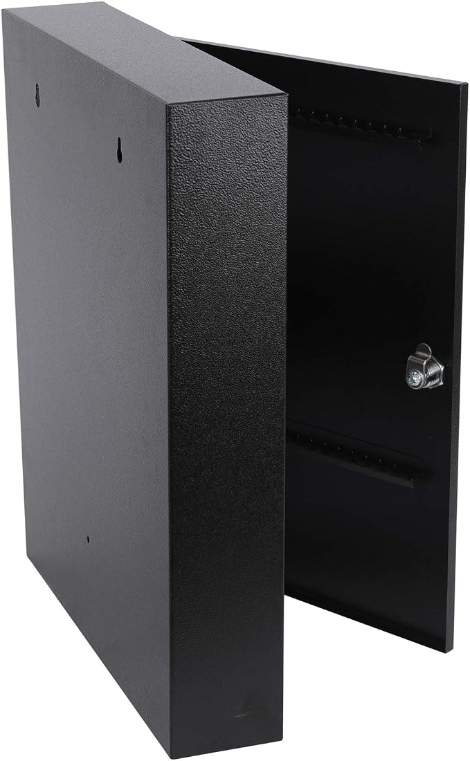 KYODOLED Key Lock Box, Wall Mount 100 Key Cabinet, Black | Numbered Key Storage Organizer, Secure Lock Box, Includes Key Hooks & Labels, Home, Office & Property Use, 17.1 x 14 x 3.1 In