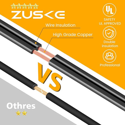Zuske Outdoor String Lights, 150FT LED Patio Lights with 72+3 ST38 Vintage Edison Shatterproof Bulbs, Waterproof Connectable Dimmable Outside Hanging Lights for Backyard Bistro Porch Gazebo(75FTx2)