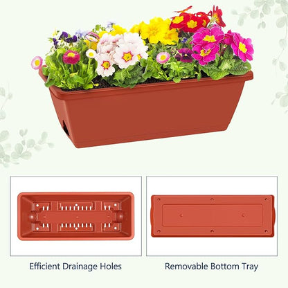 ETELI Raised Garden Beds Outdoor Elevated Planter Boxes with Trellis Patio Herb Garden Planter Outdoor Raised Planter Boxes with Legs for Vegetable Patio Balcony Porch, Brick Red