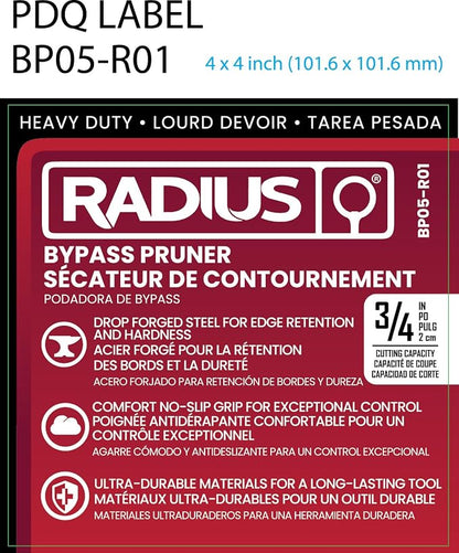 Radius Garden 8 Inch Forged Bypass Pruner - Designed for Clean, Easy Cuts
