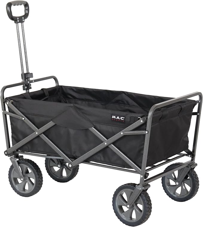 Mac Sports Collapsible Folding Outdoor Utility Wagon, Black