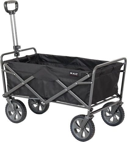 Mac Sports Collapsible Folding Outdoor Utility Wagon, Black