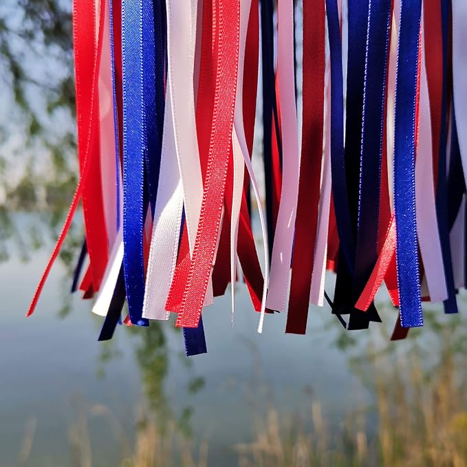 Satin Ribbon Windsock Streamer, Outdoor Decorations for Your Patio, Garden, Yard, Dock and Camper, 41-Inch, WS41-LBH