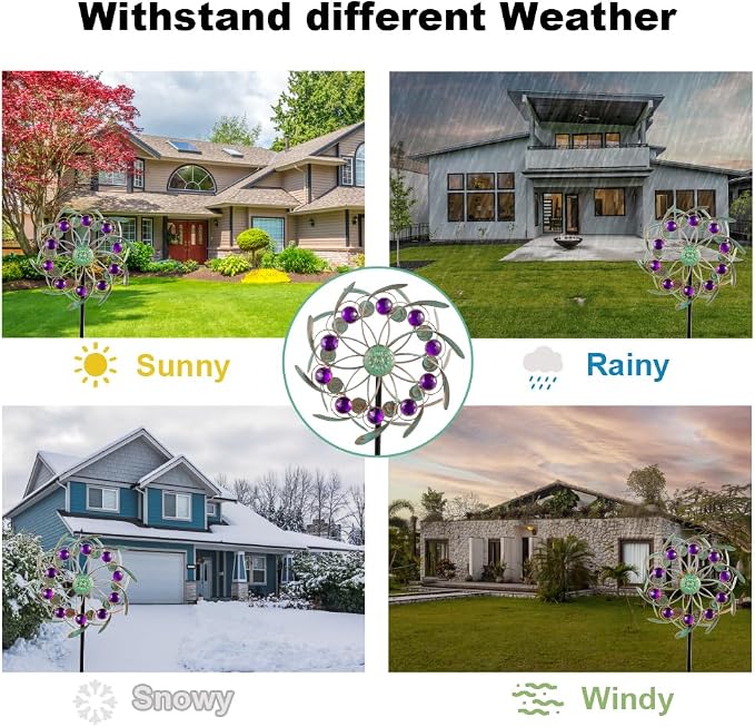 Viveta Outdoor Wind Spinners, Wind Sculpture, Windmill for Yard and Garden | Metal,Double-Sided,for Yard and Garden
