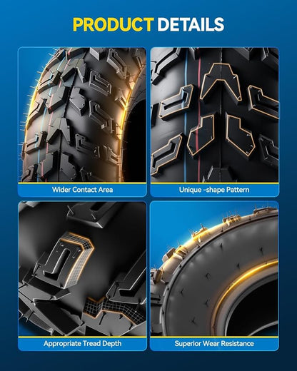 PHILTOP ATV UTV All-Terrain Tires 23x7-10, 6-Ply Super Mud 23x7-10 ATV Tires for Riding Mowers, Golf Carts, Set of 2 (Z-183)