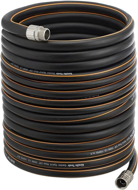 Giraffe Tools Garden Hose 5/8", Custom Length, Heavy Duty, No Kink, Flexible, Rubber Garden Hose, Leakproof Water Hose, 600 Burst PSI, 100ft Male to Female Hose