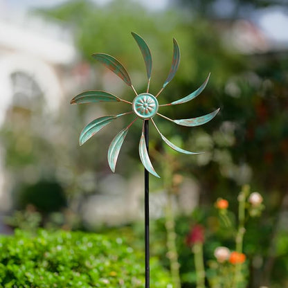 Stargarden 2Pack Wind Spinners Outdoor, Garden Pinwheels | Metal Wind Sculptures, Small Windmills for Yard and Garden Decor