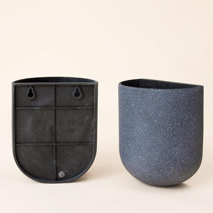 LA JOLIE MUSE Wall Hanging Planters for Indoor Plants，Hanging Flower Pots for Air Plants Succulent, Set of 2, 5.7L*4.1W*7H, Weathered Gray