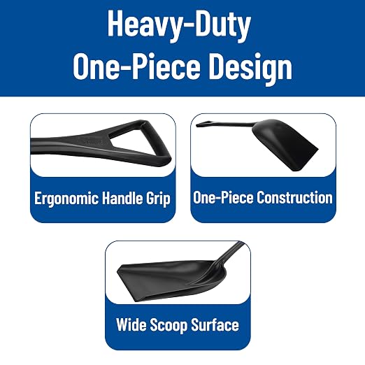 SPARTA Polypropylene Sanitary Shovel, One-Piece Food Handling Scoop, Commercial Kitchen and Bulk Ingredient Transfer Tool, 13.75" x 16.5" Scoop, Black (Pack of 3)