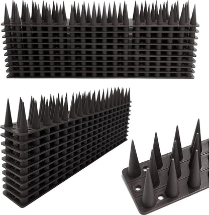 Bird Spikes, 20 Pack Bird Deterrent Spikes for Pigeon Squirrel Raccoon Crow Cats Bird Defender Spikes for Outside to Keep Birds from Walls, Railing and Roof (22 FT)