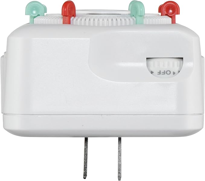 NSi Industries TORK RTN112 Indoor 15-Amp Plug-in Mechanical Appliance Timer 24-Hour Programming – GREEN & RED Trippers TWO Receptacles White