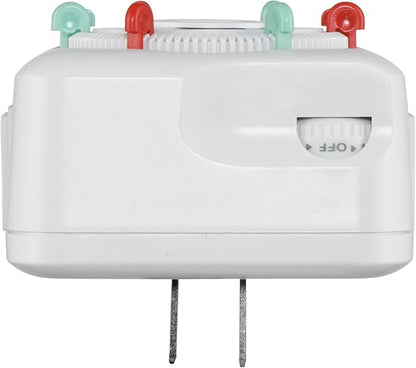 NSi Industries TORK RTN112 Indoor 15-Amp Plug-in Mechanical Appliance Timer 24-Hour Programming – GREEN & RED Trippers TWO Receptacles White