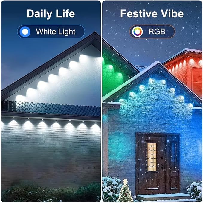 200Ft Permanent Outdoor Lights for House Waterproof, IP67 LED Eave Lights with App/Remote Control, Outdoor Permanent led Lighting for House Roof Decor,Christmas,Party,All Holiday and Daily