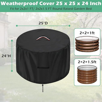 Plant Covers Freeze Protection, 24" Planter Covers Fit 2x2 FT Raised Garden Beds - Heavy Duty Large Pot Cover for Outdoor Winter Frost Cold Weather, Black 25"D x 24"H