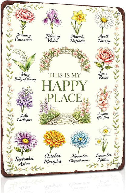 Gardening Gifts for Women Garden Decor for Outside Whimsical Patio decor | Garden Gifts This Is My Happy Place Sign Garden Signs For Outside Greenhouse Yard Backyard House Decor Garden Decorations