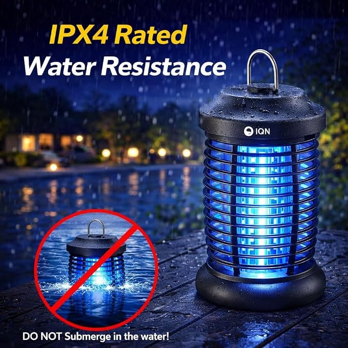 Bug Zapper Outdoor, Plug in Electric Mosquito Fly Zapper w/ 15W Light & 4200V Grid & on/Off Switch, Mosquito Traps & Killer for Indoor, Kitchen, Patio, Backyard and More (Black)