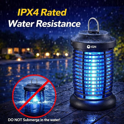 Bug Zapper Outdoor, Plug in Electric Mosquito Fly Zapper w/ 15W Light & 4200V Grid & on/Off Switch, Mosquito Traps & Killer for Indoor, Kitchen, Patio, Backyard and More (Black)