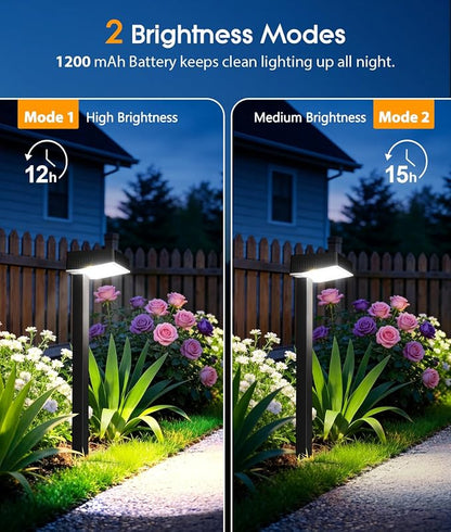 ELECLINK Solar Pathway Lights Outdoor, 12 Pack Garden Lights Solar Powered Path Lights with Larger LED Lens, 2 Light Modes Waterproof Outdoor Solar Light for Yard Driveway Walkway Landscape Patio Lawn