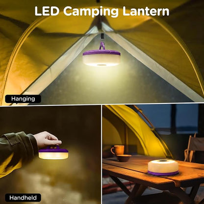 OGERY Camping String Lights 32.8FT, 4 in 1 Quick Storage Rechargeable Tent Lights with 8 Modes, Waterproof Portable LED Lantern for Outdoor Patio Awning Garden Party, 2-Pack