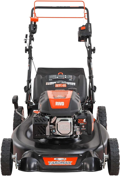 24 in. 201cc Electric Start Select PACE 6 Speed CVT High Wheel RWD 3-in-1 Gas Walk Behind Self Propelled Lawn Mower w/Blower