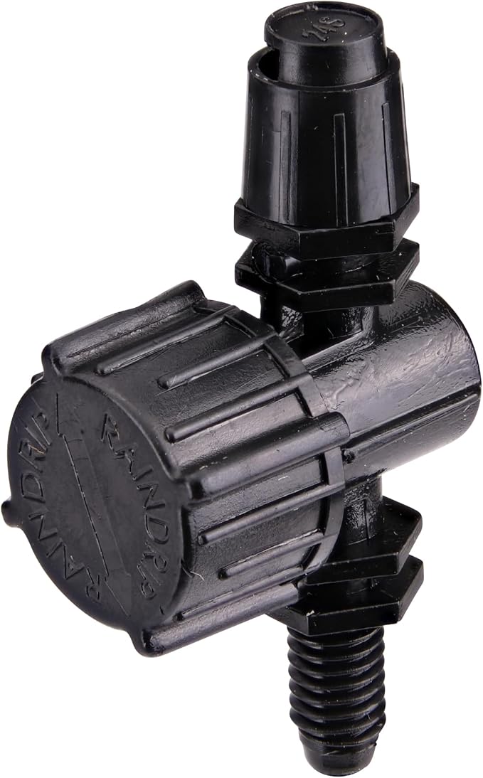 Raindrip R191CT, Adjustable Flow Micro Sprinkler, Quarter-Circle Pattern, Fan Spray, with 10-32 Threaded Inlet, Drip Irrigation Emitters for Drip Irrigation Gardening Systems, 5-Pack, Black