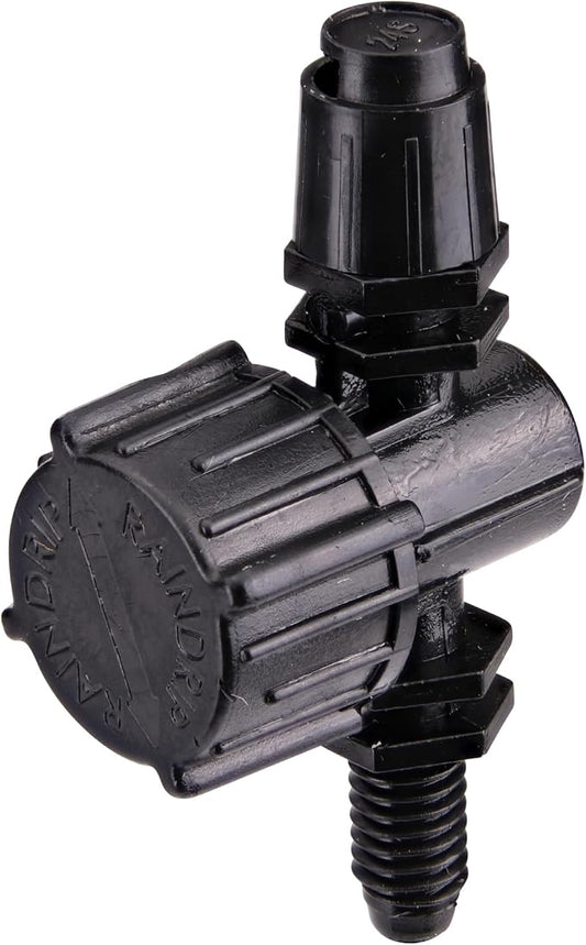 Raindrip R191CT, Adjustable Flow Micro Sprinkler, Quarter-Circle Pattern, Fan Spray, with 10-32 Threaded Inlet, Drip Irrigation Emitters for Drip Irrigation Gardening Systems, 5-Pack, Black