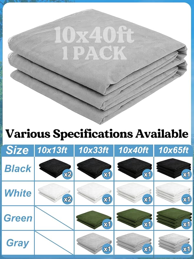 ANPHSIN 40x10ft Ultra fine Mosquito Net for Patio - Mesh Netting Screen for Outdoor Garden Porch Balcony, Protects Skin & Plants from Bugs, Birds, Gray