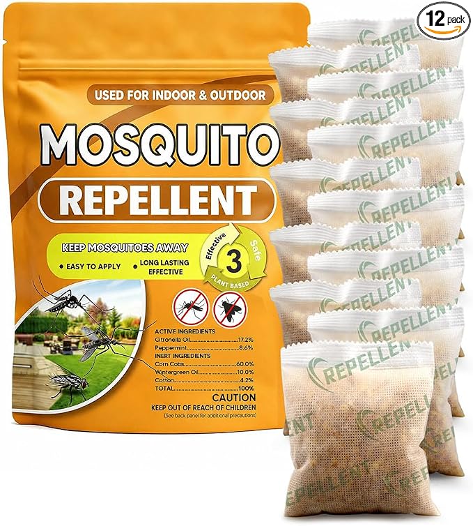 Mosquito Repellent Outdoor Patio, Mosquitoes Repellent Indoor, Keep Mosquito Away, Covers 120 sq ft of Space,Safe for People and Pets, Perfect for Patio,Bedroom,Garden,Camping-12P