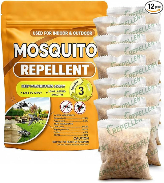 Mosquito Repellent Outdoor Patio, Mosquitoes Repellent Indoor, Keep Mosquito Away, Covers 120 sq ft of Space,Safe for People and Pets, Perfect for Patio,Bedroom,Garden,Camping-12P