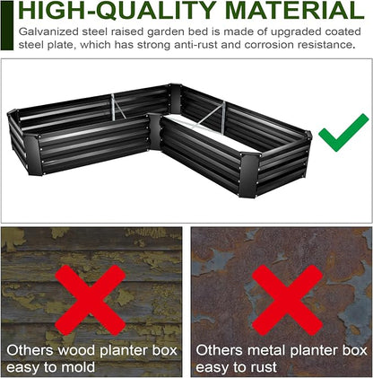 Raised Bed Garden Bed Kit, 5x5x1ft Galvanized Planter Tall Raised Garden Boxes Outdoor, Large Metal Raised Garden Beds for Vegetables, Flowers, Herbs