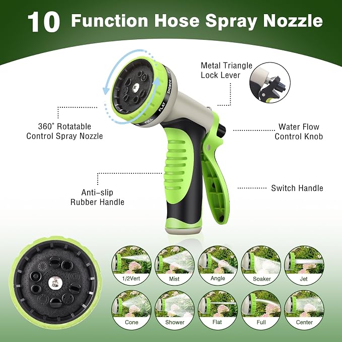 75FT Metal Garden Hose 304 Stainless Steel Flexible Water Hose - No Kink & Tangle Heavy Duty Pipe with Nozzle, Durable 3/4 Brass Fittings and Valve - Rust Proof Puncture Proof for Yard Lawn
