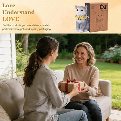 Garden Statue Cat Figurine Decor – Outdoor Decoration for Garden Yard Lawn Home Decor Outside : Fahters Day Memorial Gifts