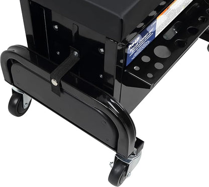 Pro-Lift Mechanic Roller Seat with Tool Box - 3-Drawer Rolling Tool Chest Stool with Padded Seat Cushion for Garage Creeper – 400 Lbs Capacity