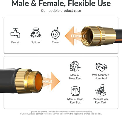 Giraffe Tools Garden Hose 5/8", Water Hose Heavy Duty, Flexible, Lightweight Hybrid Hose with Bend Protection, 2.5ft Male to Female Fittings, Burst 600 PSI, Short Leader Hose