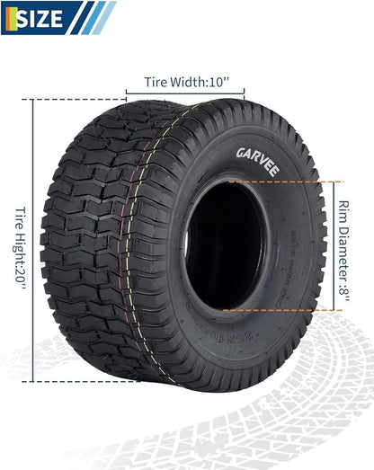 2 Pack 20x10.00-8 Lawn Mower Tires,20x10-8 NHS Off-Highway Tires, 20x10x8 Turf Tires Replacement for Riding Mower Garden Tractor Golf Cart Utility Vehicle,4PR Tubeless