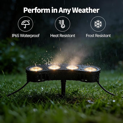 Sublume Solar Tree Lights Outdoor, Upgraded Landscape Lighting with 4000mAh Battery, Warm White LED Ring Palm Tree Lights, 3-in-1 (Stake/Tie/Hang), IP65 Waterproof Spotlights for Flag Pole, Garden