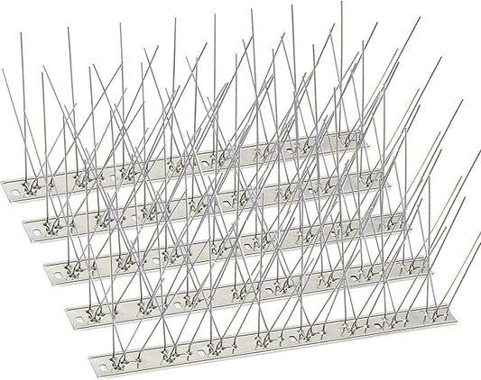 KKY Bird Spikes Stainless Steel Base, Metal Bird Repellent Nail Fence Kit, Can Be Used to Stop Pigeons and Other Small Birds, Covering 43.2 Feet 40 Packs.