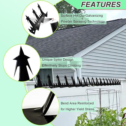 Heavy Duty Metal Fence Spikes-Anti Climb Security Spikes for Fence and Wall-Intruder and Animal Deterrent（Size74 inches）