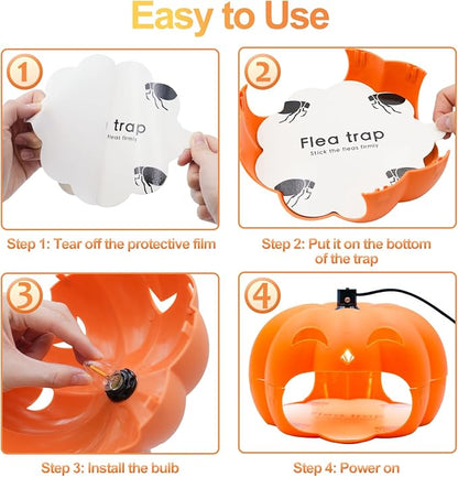 Flea Traps for Inside Your Home with Light, Flea Light Trap for Bug USB Charing Insect Pest Control Traps for Kitchen, Living Room, Balcony and Bedroom