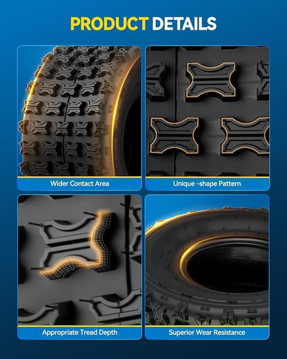 PHILTOP 22x10-9 ATV UTV Tires, 6-Ply Super Mud 22x10-9 ATV All-Terrain Tires for Riding Mowers, Golf Carts, Off-Road,2 Pcs,Tubeless (Z-104)