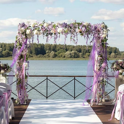 Artificial Wisteria Hanging Flowers-Fake Wisteria Flower Garland Silk Vines Rattan Decor for Home Wedding Arch Wall Garden Greenery Bedroom Outdoor Office Party Decoration (24, Purple)