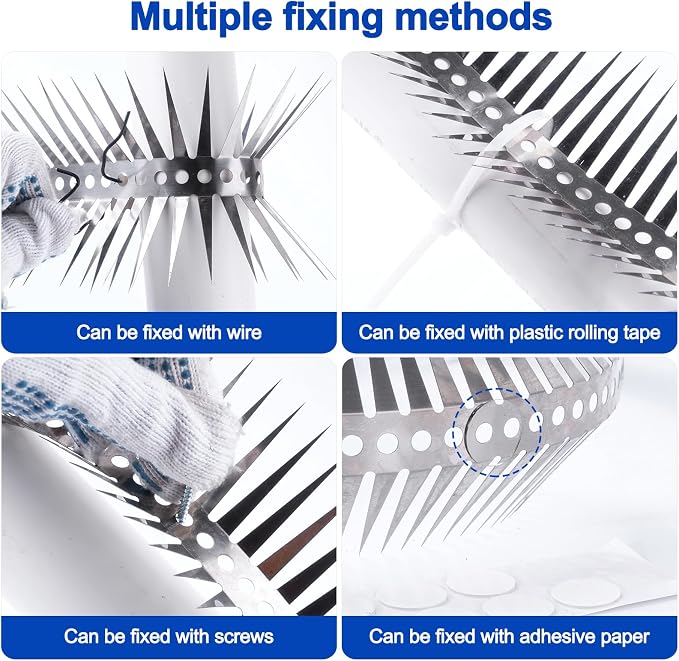 Bird Spikes - Stainless Steel Fence Spikes for Pigeons, Raccoons, Snakes - Deterrent Defender (60inch)