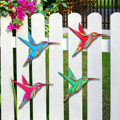 VOKPROOF Metal Hummingbird Wall Decor,Outdoor Fence Art Decoration,Hanging Decorations for Garden,Yard,Patio Balcony