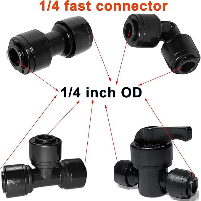 15 Pack 1/4" Quick Connect Drip Tee Connectors,Leak Free Fittings | Fits 1/4 Inch (6.35mm) Irrigation Tubing,Durable Black Plastic,Easy Push-to-Install for Garden Sprinkler