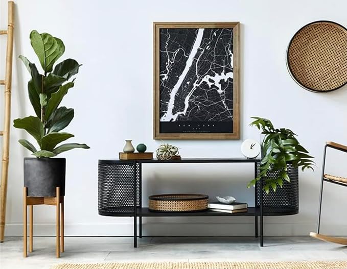 Fox & Fern Mid Century Tall Plant Stand — 10 Inch Fixed Size Raised Bamboo Plant Stand for Indoor Pots (Not Included) - Modern Flower Pot Holder with Plug In Design - Easy to Assemble - Bamboo