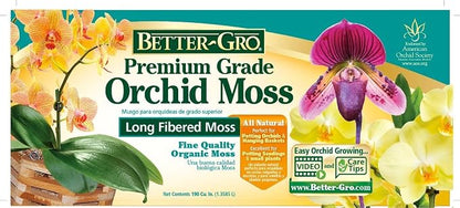 Better-Gro Premium Grade Orchid Moss - 100% Natural,Imported Sphagnum Moss for Orchids,Ferns,and Hostas,Excellent for Hanging Baskets and Propagating Plants - 190 Cubic Inches,(Pack of 12)