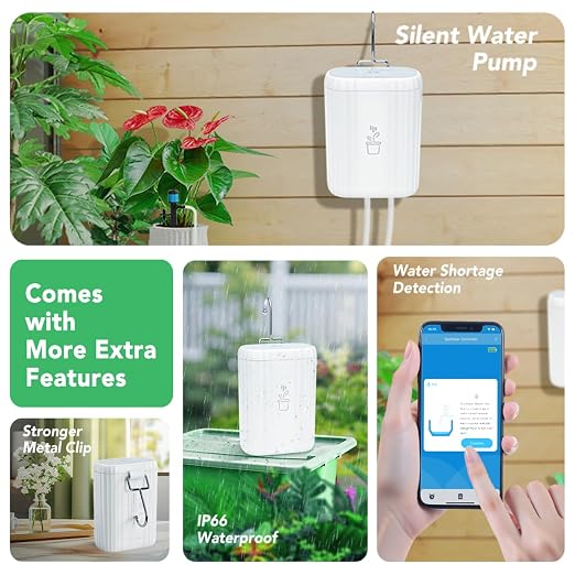 Smart Auto Drip Irrigation Kit for Indoor/Outdoor, GreenVation Automatic Plant Watering Devices for Potted Plants, 2.4GHz WiFi Sprinkler Timer Self Watering System for Garden