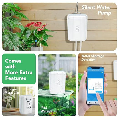 Smart Auto Drip Irrigation Kit for Indoor/Outdoor, GreenVation Automatic Plant Watering Devices for Potted Plants, 2.4GHz WiFi Sprinkler Timer Self Watering System for Garden