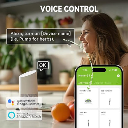 RAINPOINT WiFi Smart Programmable Solar Drip Irrigation System for Indoor Houseplant Water Up to 15 Pots, Compact Vacation Auto Plant Waterer Self Watering Device While Away Low Water Auto Shut-Off